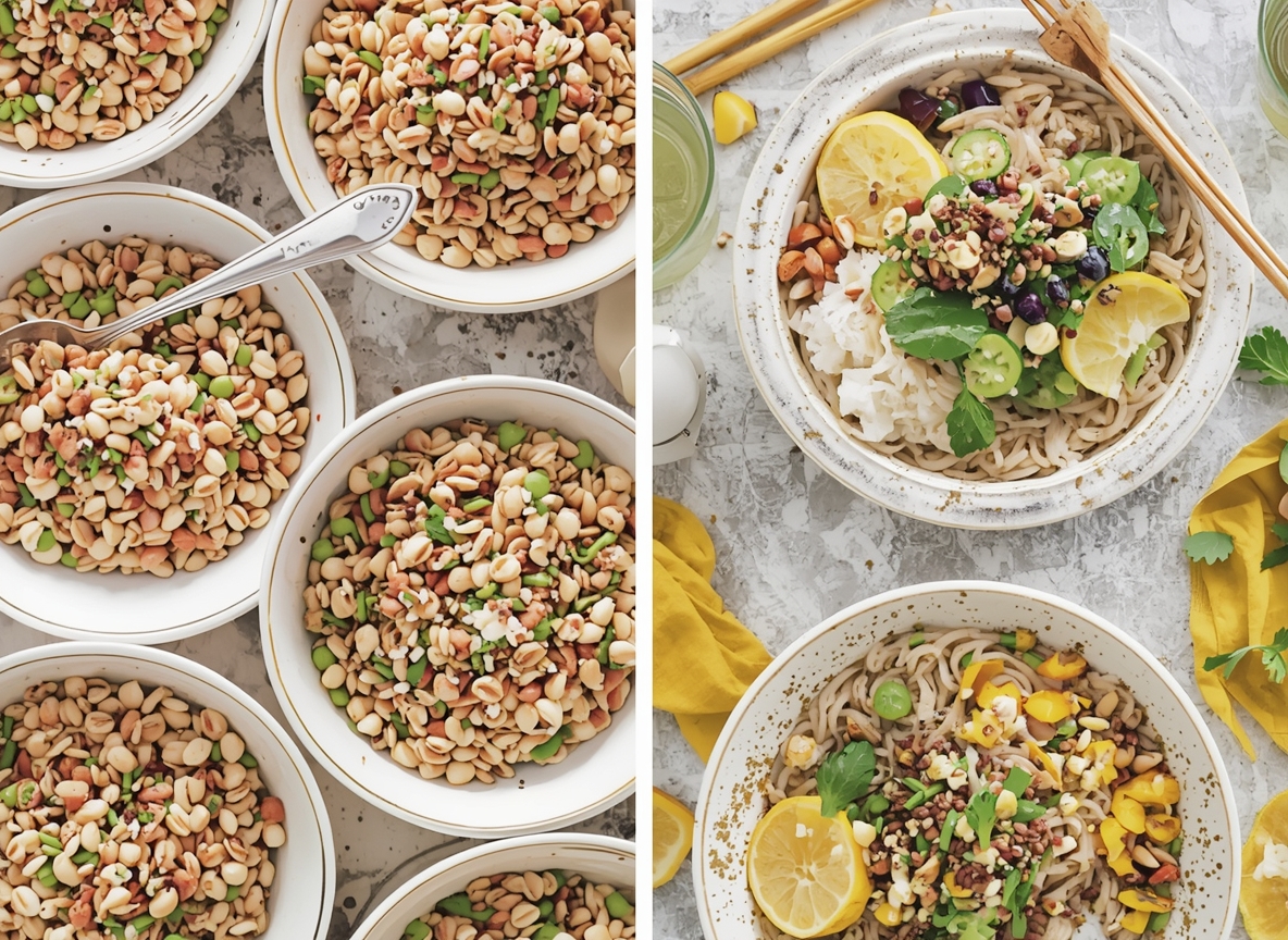 Abstract grain and seed motif in brand colours